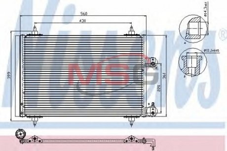 Радіатор кондиціонера NISSENS 94560