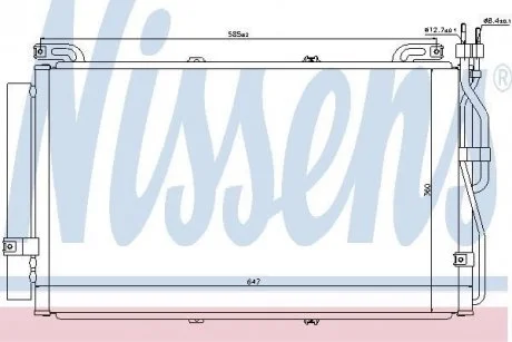 Фото радиатор кондиционера NISSENS 94645 Радиатор кондиционера NISSENS 94645