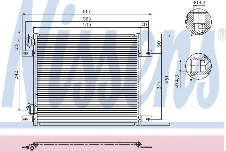 Радіатор кондиціонера NISSENS 94800