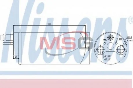 Осушувач кондиціонера RENAULT ESPACE IV, LAGUNA II, VEL SATIS 1.6-3.5 03.01- NISSENS 95494