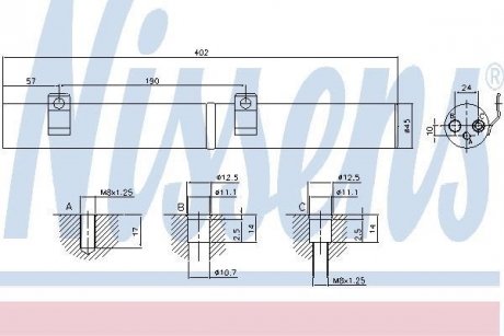 Осушувач повітря MERCEDES ML W164 05- NISSENS 95596 (фото 1)