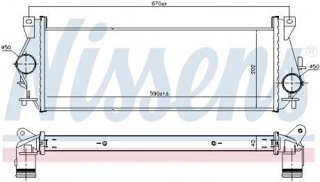 Інтеркулер LAND ROVER DEFENDER 2.2D/2.4D/2.5D 06.98-02.16 NISSENS 96199