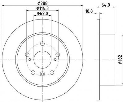 Диск гальмівний задній Toyota Camry 2.0, 2.4, 3.0 (93-06) NISSHINBO ND1001K