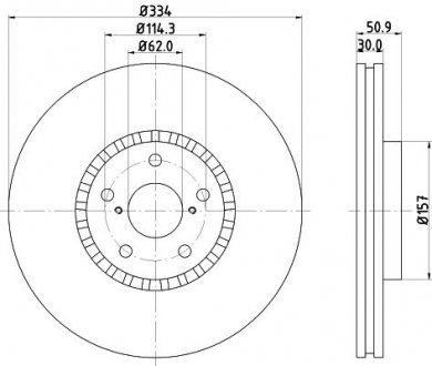 Диск гальмівний передній Lexus GS (05-), IS (13-), RC (14-) NISSHINBO ND1131K