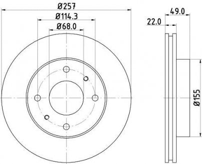 Диск гальмівний передній Nissan Primera 1.6, 2.0 (96-00) NISSHINBO ND2018K