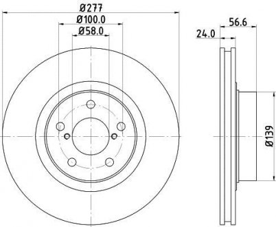 Диск тормозной передний Subaru Forester, Impreza, Legacy 2.0, 2.2 (02-) NISSHINBO ND7003K (фото 1)