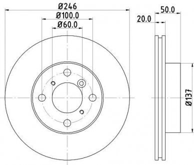 Диск гальмівний передній Suzuki Liana 1.3, 1.4, 1.5 (01-07) NISSHINBO ND9007