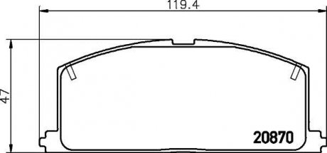 Колодки гальмові дискові передні Toyota Fortuner, Hilux 2.5, 2.7, 3.0 (05-) NISSHINBO NP1001