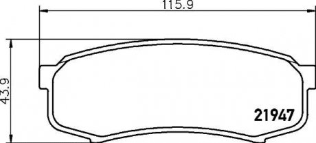 Колодки гальмові дискові задні Toyota Land Cruiser 2.7, 3.0, 3.5, 4.2 (03-10) NISSHINBO NP1008