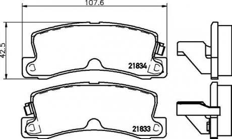 Колодки гальмові дискові задні Lexus ES 3.0 (96-01) NISSHINBO NP1011