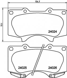 Колодки гальмові дискові передні Strong Ceramic Mitsubishi Pajero IV (06-)/To NISSHINBO NP1012SC