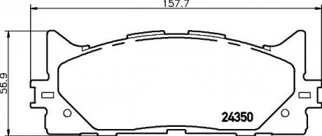 Колодки гальмові дискові передні Toyota Camry (ACV40, ACV50), Rav IV 2.4, 3.0 (06-)Lexus ES350 3.5 V6 (06-) NISSHINBO NP1015