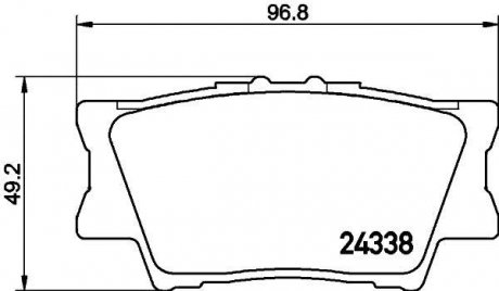 Колодки гальмові дискові задні Toyota Camry, RAV-4 2.0, 2.4, 2.5 (08-) NISSHINBO NP1016