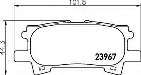 Колодки тормозные дисковые задние Lexus 300, 400h, 450h (06-08) NISSHINBO NP1028