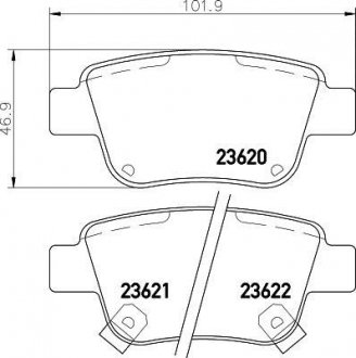 Колодки гальмові дискові задні Toyota Avensis, Corolla 1.6, 1.8, 2.0 (03-08) NISSHINBO NP1031 (фото 1)