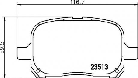 Колодки гальмові дискові передні Toyota Camry 2.4, 3.0 (01-06)/Lexus RX 300 (00-03) NISSHINBO NP1033