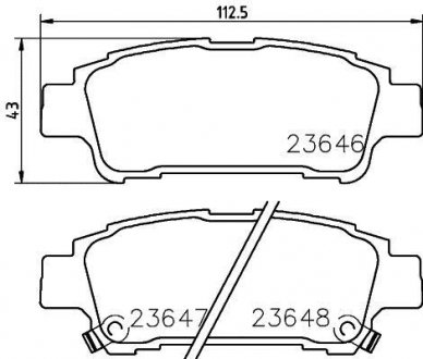 Колодки гальмові дискові задні Toyota Avensis 2.0, 2.4 (03-09) NISSHINBO NP1042 (фото 1)