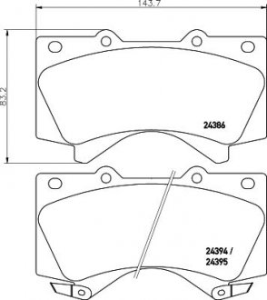 Колодки гальмові дискові передні Strong Ceramic Land Cruiser (J200) (07-)/Land Cruiser Prado (J150) (09-) NISSHINBO NP1045SC