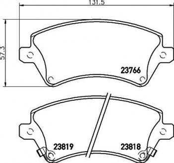 Колодки гальмові дискові передні Toyota Corolla 1.4, 1.6, 1.8, 2.0 (02-07) NISSHINBO NP1049 (фото 1)