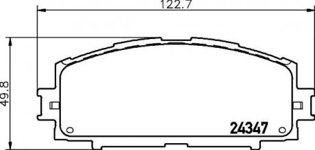 Колодки гальмові дискові передні Toyota Prius Hybrid 1.8 (09-), Yaris 1.6 (08-13) NISSHINBO NP1053