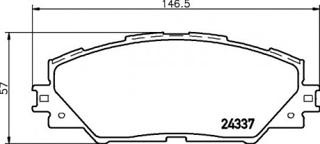 Колодки тормозные дисковые передние Strong Ceramic Toyota RAV-4 2.0, 2.2, 2.4 (05-) NISSHINBO NP1058SC (фото 1)