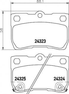 Колодки гальмові дискові задні Lexus IS 250, 200d, 220d, Lexus GS 300, 430, 450h (05-) NISSHINBO NP1067