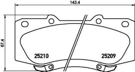 Колодки гальмові дискові передні Toyota Hilux 2.5, 3.0, 4.0 (07-) NISSHINBO NP1069