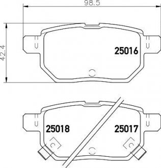 Колодки гальмові дискові задні Toyota Auris, Yaris 1.3, 1.4, 1.6 (06-) NISSHINBO NP1071 (фото 1)