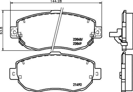 Колодки гальмові дискові передні Lexus IS 200, 300 (01-05) NISSHINBO NP1073