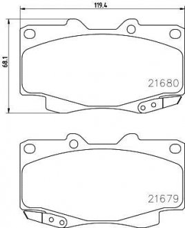 Колодки гальмові дискові передні Toyota Hilux III, Fortuner 2.5, 3.0, 4.0 (05-) NISSHINBO NP1075