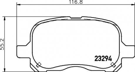 Колодки гальмові дискові передні Toyota Corolla 1.2, 1.4, 1.6 (97-01) NISSHINBO NP1088 (фото 1)