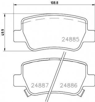 Колодки гальмові дискові задні Toyota Avensis 1.6, 1.8, 2.0, 2.2 (08-) NISSHINBO NP1118 (фото 1)