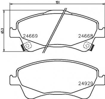 Колодки гальмові дискові передні Toyota Auris, Avensis, Verso 1.6, 1.8, 2.0 (08-) NISSHINBO NP1119