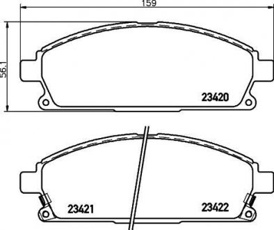 Колодки гальмові дискові передні Nissan X-Trail 2.0, 2.5 (03-) NISSHINBO NP2009