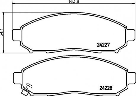 Колодки гальмові дискові передні Nissan Pathfinder, Navara 2.0, 2.5, 3.0 (05-) NISSHINBO NP2020 (фото 1)