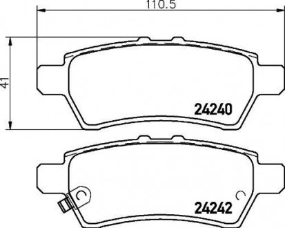 Колодки гальмові дискові задні Nissan Navara, Pathfinder 2.5, 3.0, 4.0 (05-) NISSHINBO NP2028 (фото 1)