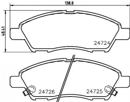 Колодки тормозные дисковые передние Nissan Tiida 1.5, 1.6, 1.8 (07-14) NISSHINBO NP2039 (фото 1)