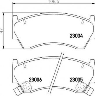 Колодки гальмові дискові передні Nissan Almera 1.4, 1.6, 2.0 (95-00) NISSHINBO NP2043 (фото 1)