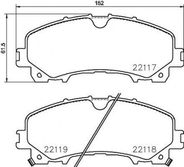 Колодки гальмові дискові передні Nissan X-Trail III (T32) (13-)/Renault Koleo NISSHINBO NP2060 (фото 1)