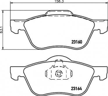 Колодки гальмові дискові передні Nissan Primera 1.6, 1.8, 2.0 (96-02) NISSHINBO NP2071