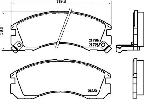 Колодки гальмові дискові передні Mitsubishi L200 2.0, 2.5 (96-07), Lancer, Outlander 2.0, 2.2 (06-) NISSHINBO NP3001