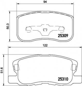 Колодки гальмові дискові передні Mitsubishi Colt 1.1, 1.3, 1.5 (04-12) NISSHINBO NP3020