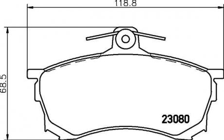 Колодки гальмові дискові передні Mitsubishi Carisma 1.6, 1.8, 1.9 (00-06) NISSHINBO NP3027