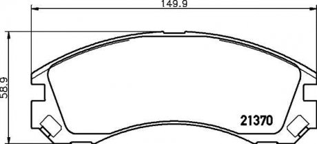 Колодки гальмові дискові передні Mitsubishi L200, Outlander 2.0, 2.4 (-07)/Peugeot 4007 2.2, 2.4 (07-) NISSHINBO NP3032 (фото 1)