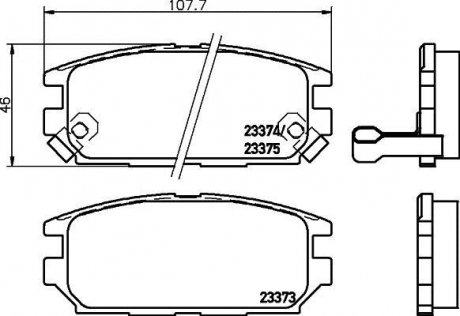 Колодки гальмові дискові задні Mitsubishi Galant, Lancer 1.8, 2.0, 2.5 (96-03) NISSHINBO NP3034 (фото 1)