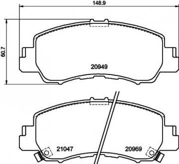 Колодки гальмові дискові передні Mitsubishi Eclipse Cross (17-) NISSHINBO NP3057