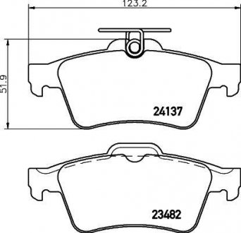 Колодки гальмові дискові задні Renault Laguna II/Mazda 3 1.6, 1.8, 2.0 (05-) NISSHINBO NP5009