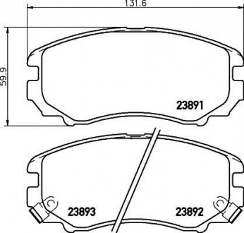 Колодки гальмові дискові передні Hyundai Elantra, Sonata IV, Tucson/Kia Soul, Sportage 1.6, 2.0, 2.4 (06-) NISSHINBO NP6003