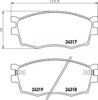 Колодки гальмові дискові передні Hyundai Accent/Kia Rio 1.4, 1.6 (05-10) NISSHINBO NP6008 (фото 1)