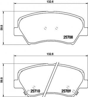 Колодки гальмові дискові передні Hyundai Accent, i20, Elantra/Kia Rio III 1.4, 1.6, 1.8 (11-) NISSHINBO NP6015